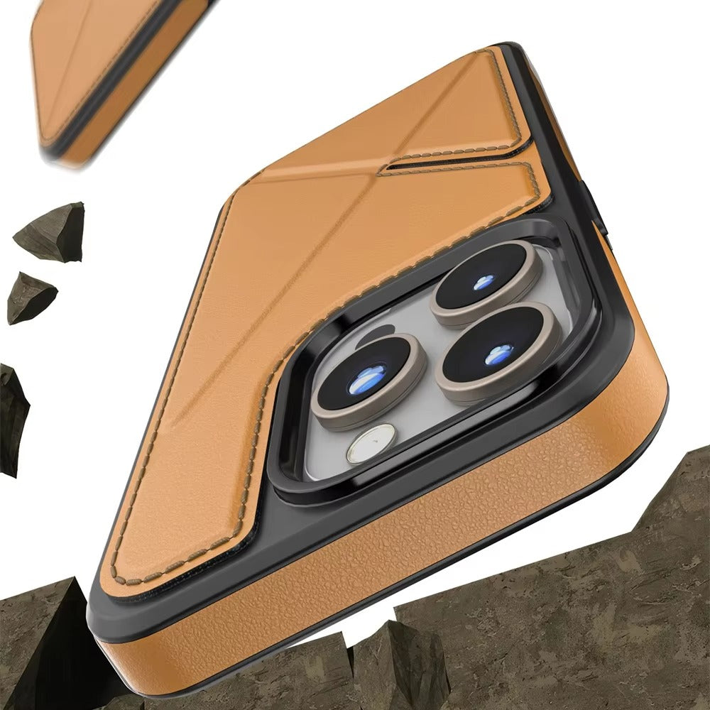 Luxury Apple iPhone Case, MagSafe Compatible, Camera Lens and Screen Protection, Ultra Thin, Shockproof, Magnetic, Full All Around Protection, Flip Leather Wallet Cover