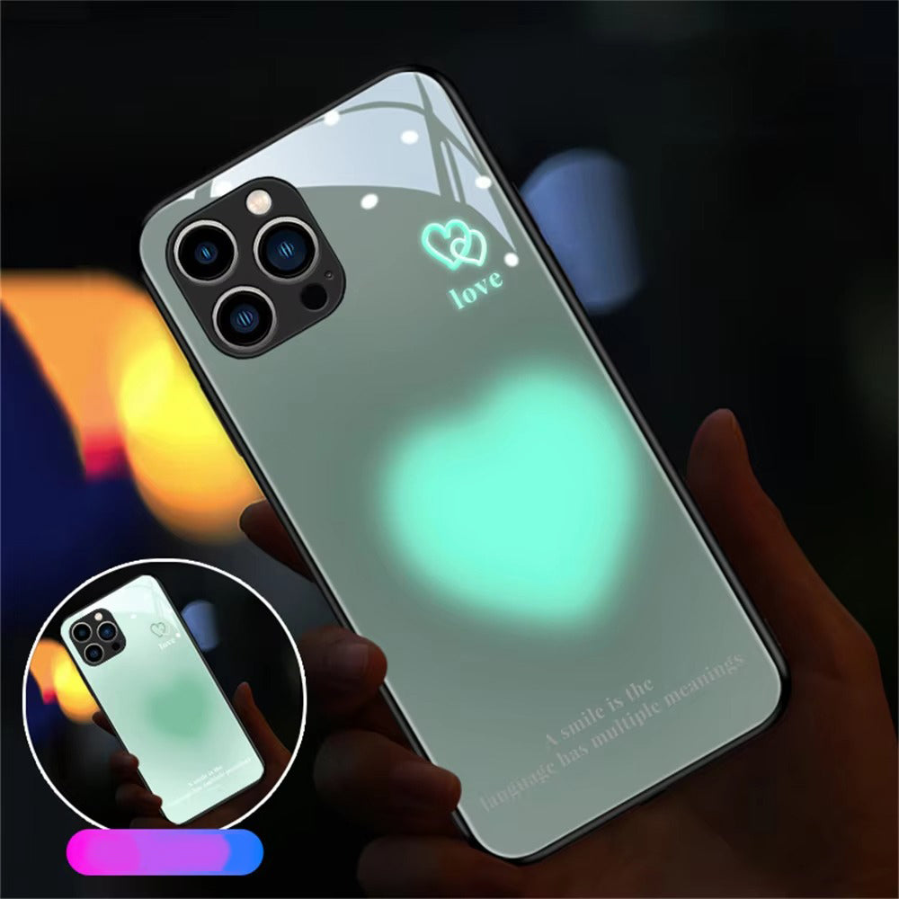 Premium Apple iPhone Case, MagSafe Compatible, Camera Lens and Screen Protection, Ultra Thin, Shockproof, Magnetic, Full All Around Protection, Heart LED Light Cover