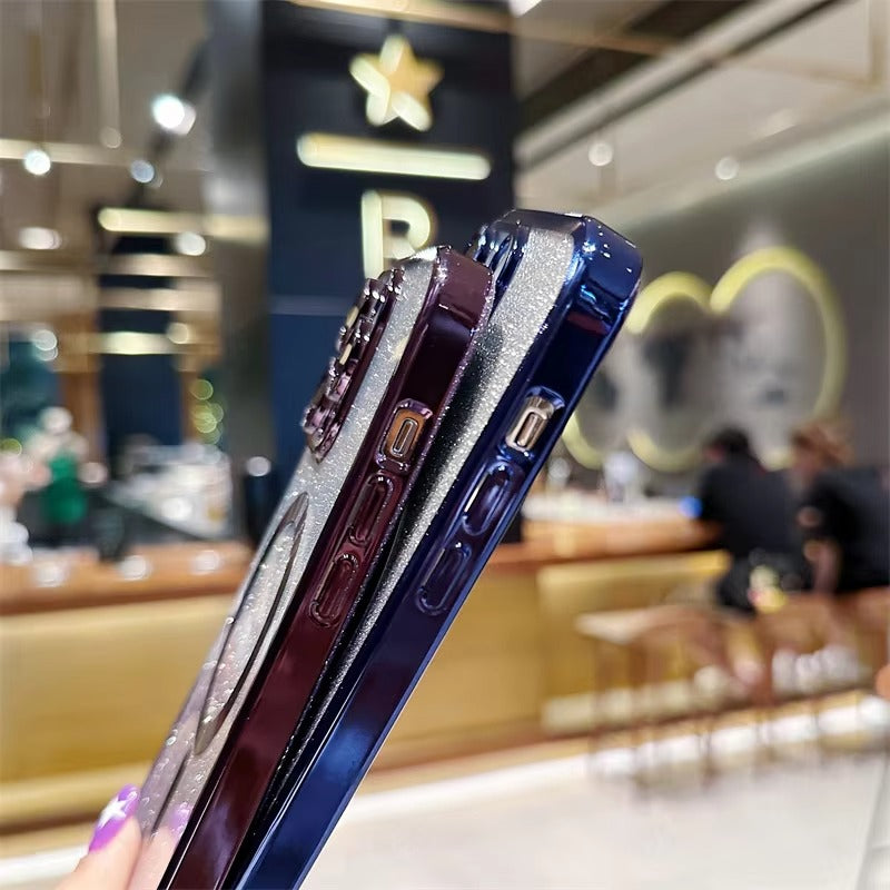 Premium Glitter Crossbody Apple iPhone Case, MagSafe Compatible, Ultra Thin Magnetic Shockproof Full Cover 