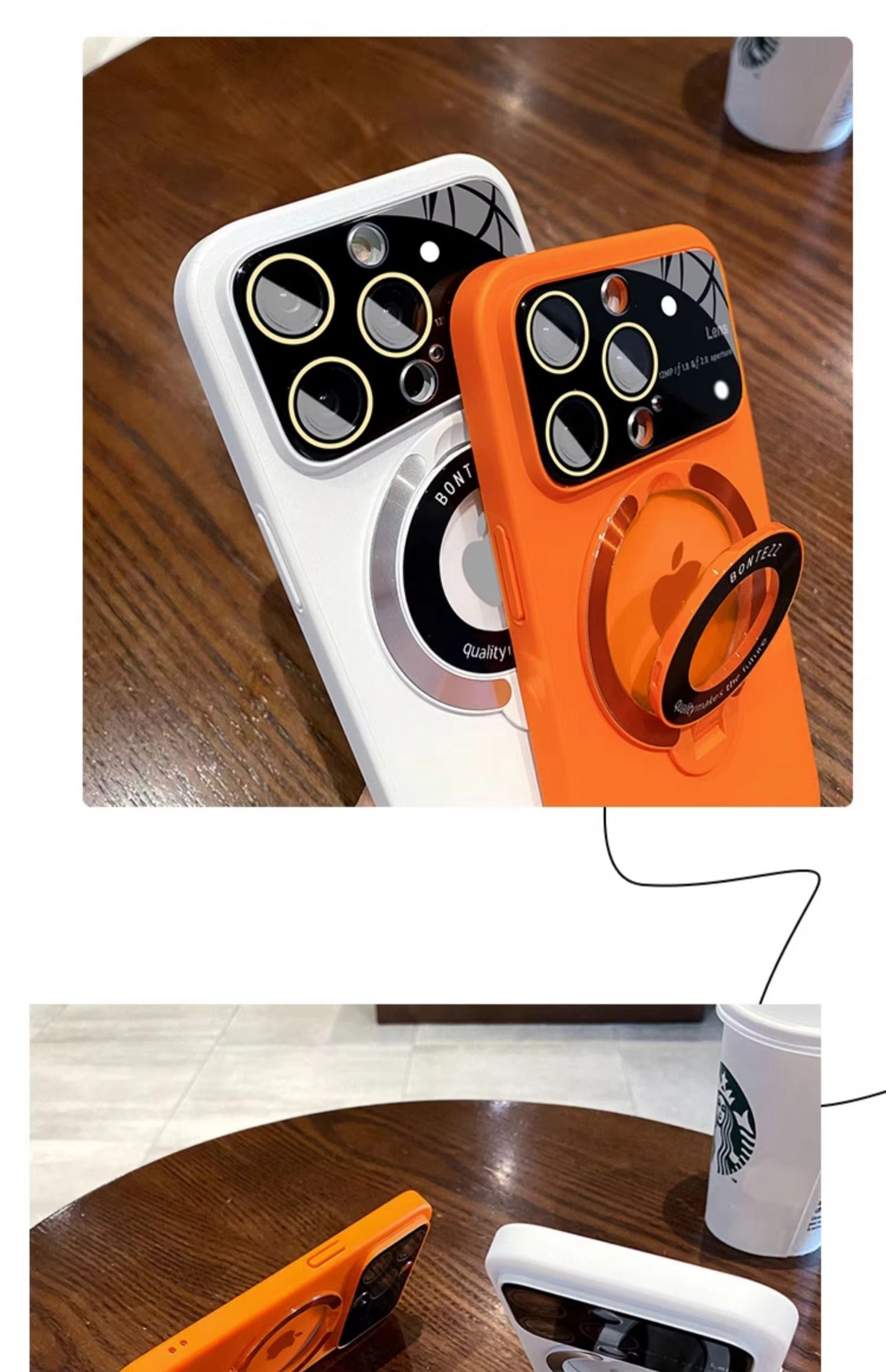 Premium Apple iPhone Case, MagSafe Compatible, Camera Lens and Screen Protection, Ultra Thin, Shockproof, Magnetic, Full All Around Protection, Magnetic Bracket Cover