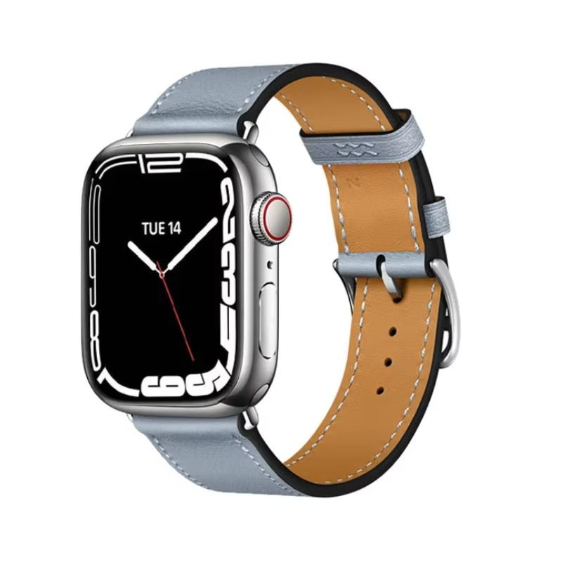 Luxury Genuine Leather Watch Band – Classic, Adjustable, Comfortable Strap for 40mm to 49mm Smartwatches, Men's and Women's 