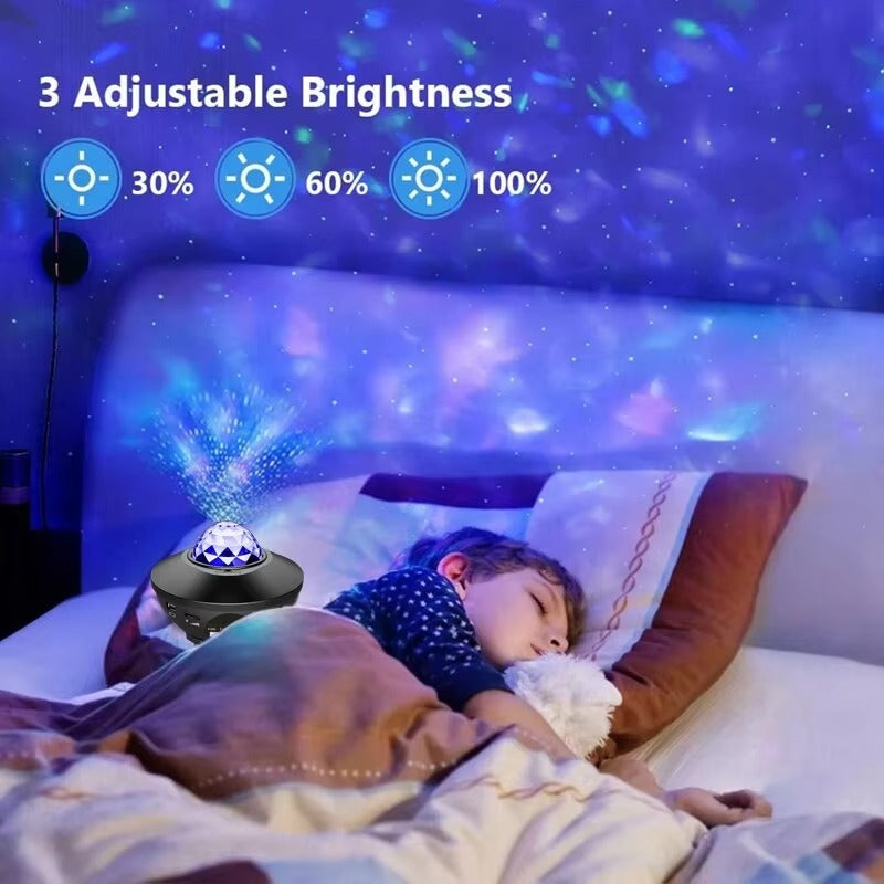 Premium Galaxy Star Projector with Ocean Wave Light, Bluetooth Music Speaker Night Lamp for Bedroom Decor, Party Ambience, 