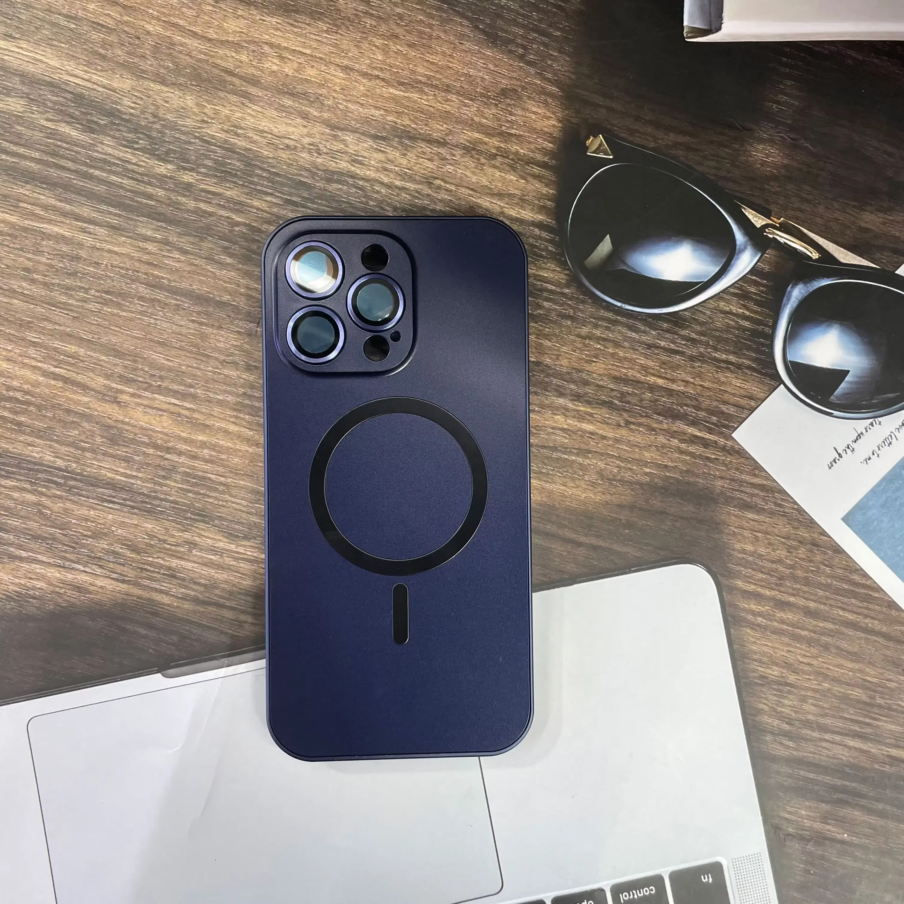 Premium Apple iPhone Case, MagSafe Compatible, Camera Lens & Screen Protection, Ultra Thin, Shockproof, Magnetic Full All Around Cover – Aluminum Metal Frame Case with Hard PC Back for Stylish Impact Protection