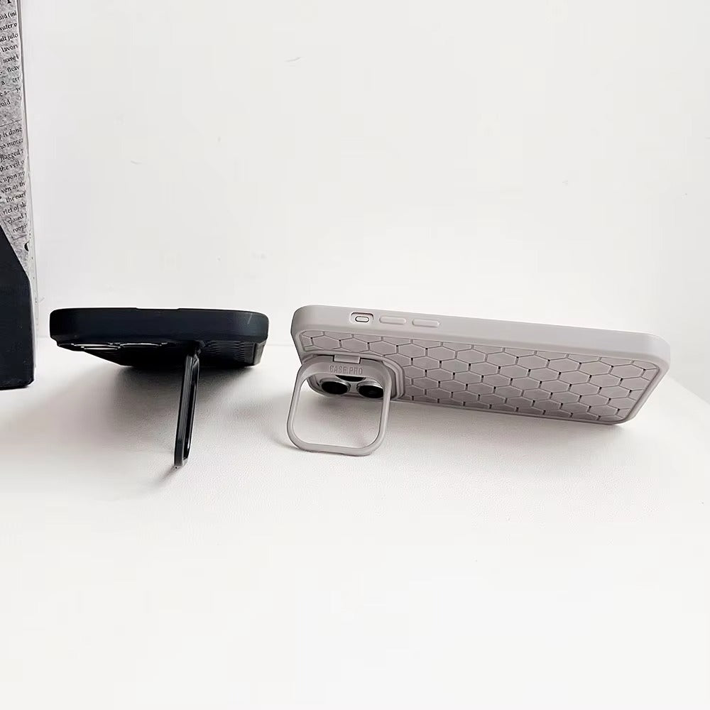 Luxury Apple iPhone Case Ultra Thin Shockproof Magnetic Full All Around Protection Cover with Soft Bracket Wireless Charging