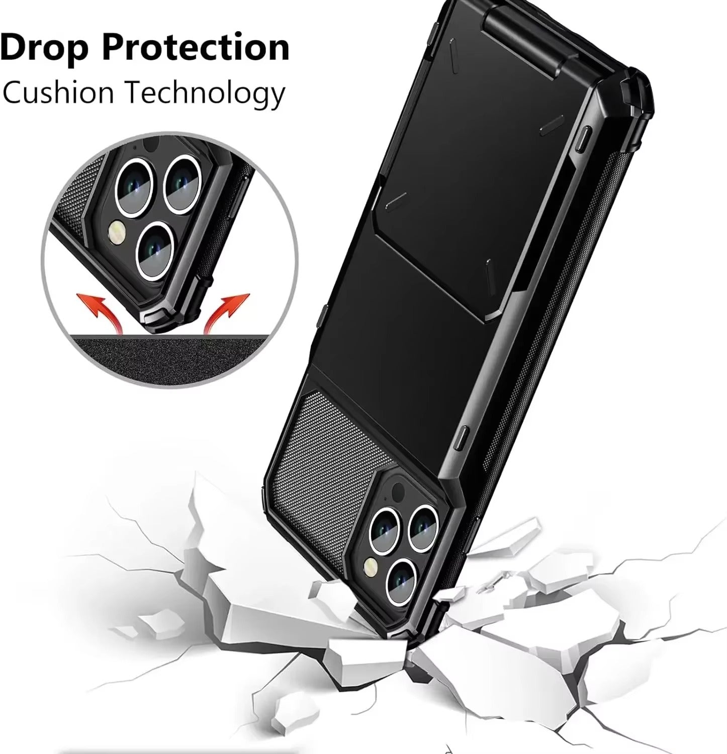 Robust Apple iPhone Case, MagSafe Compatible, Camera Lens and Screen Protection, Ultra Thin, Shockproof, Magnetic, Full All Around Protection, Hidden Wallet Card Cover