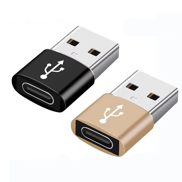 High Quality USB to Type-C Charger Adapter – 2PCS OTG Converter for iPhone, Plug & Play, Data Sync 480Mbps, Aluminum Alloy, Universal Type-C Compatibility