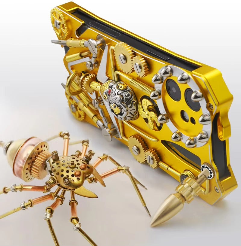 Luxury Armor Apple iPhone Case, MagSafe Compatible, Magnetic Cover with Metal Kickstand, Back and Skull Compass Design