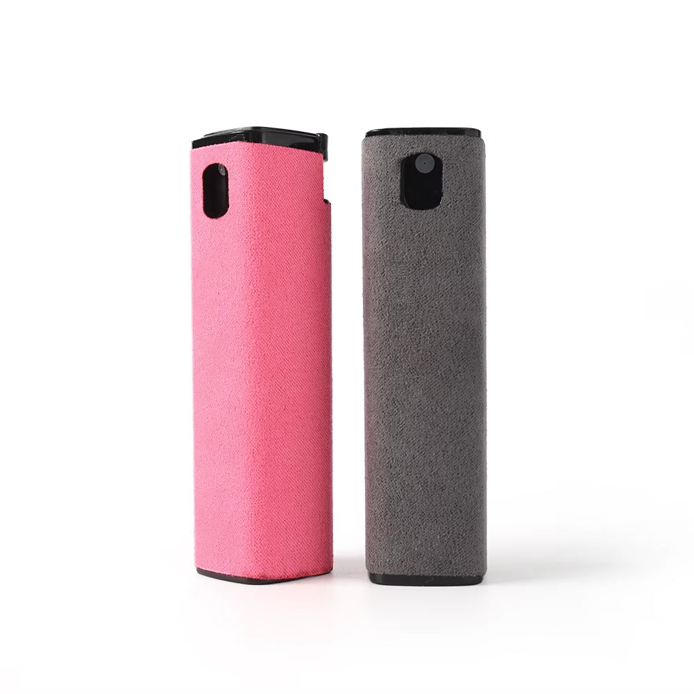 High Quality 2-in-1 Screen Cleaner Spray Reusable Cleaning Cloth for Cell Phones, iPads, Computers, Glasses, and Tablets