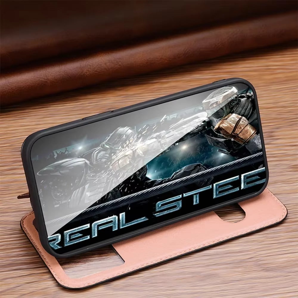 Luxury Apple iPhone Case, MagSafe Compatible, Camera Lens and Screen Protection, Ultra Thin, Shockproof, Magnetic, Full All Around Protection, Leather Clear View Cover