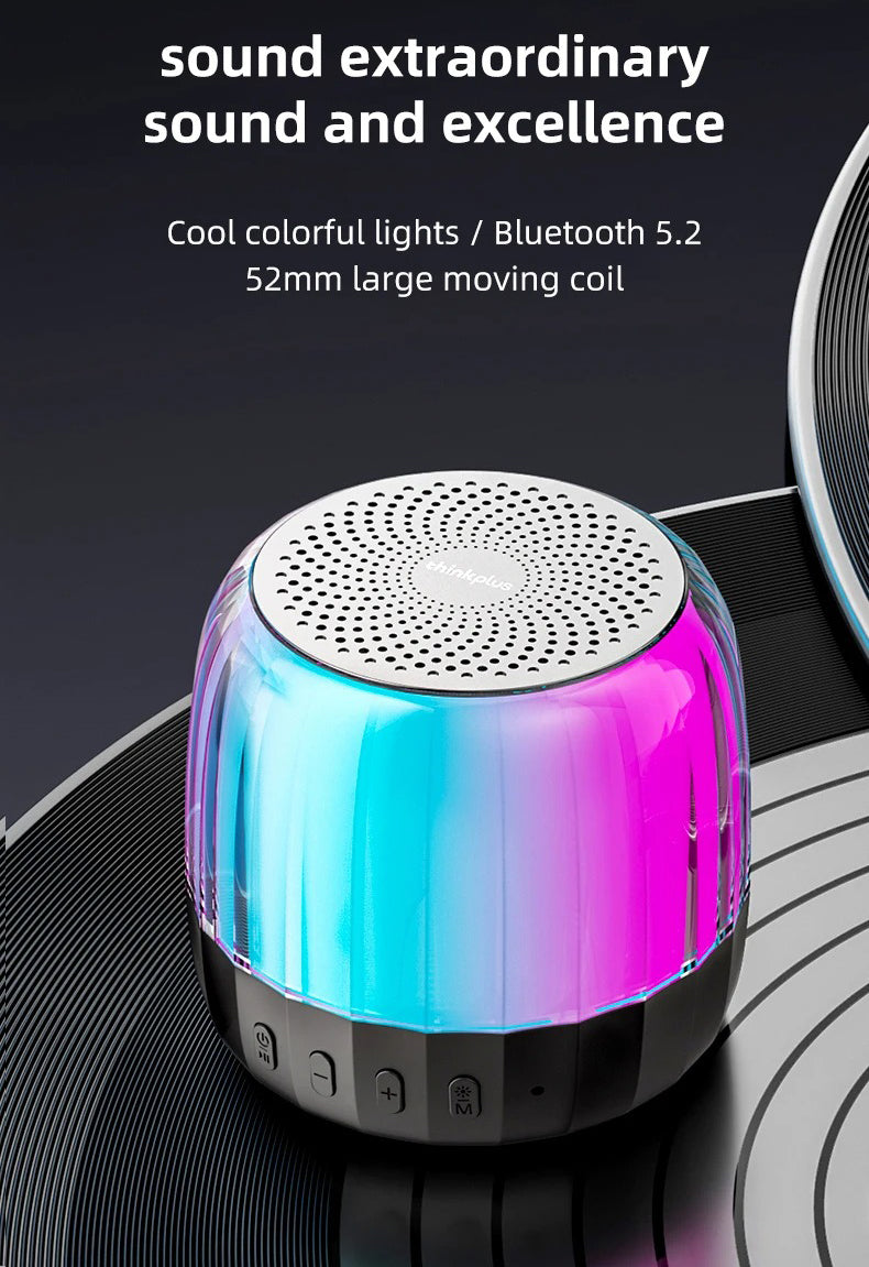 Premium RGB Bluetooth Speaker – Portable Wireless Mini Subwoofer with HiFi Stereo Sound, 360° Surround, TWS Pairing, TF Card, Long Battery Life