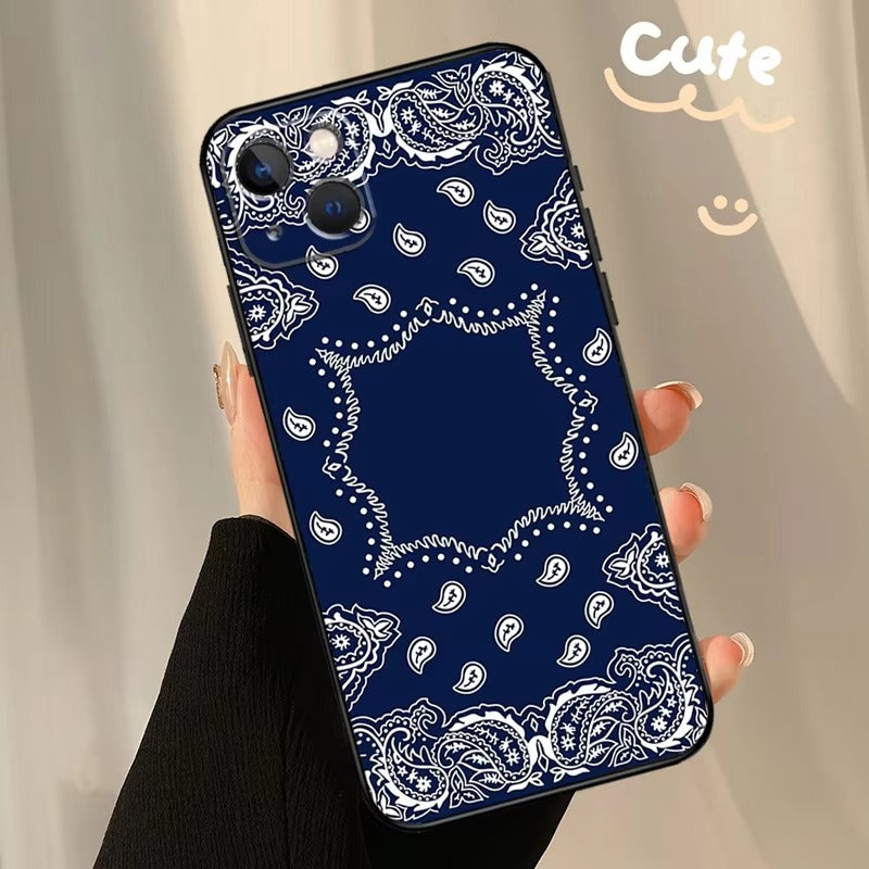 Luxury Apple iPhone Case, MagSafe Compatible, Camera Lens and Screen Protection, Ultra Thin, Shockproof, Magnetic, Full All Around Protection, Bandana Paisley Cover