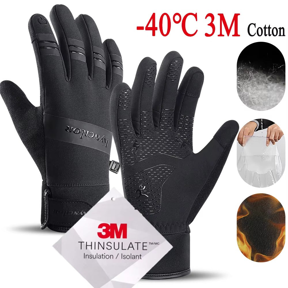 High Performance Winter Cycling Gloves – Waterproof Touchscreen Thermal Gloves, Windproof, Anti-Slip Grip, 3M Insulated, Unisex Sports Riding Gloves S-XL