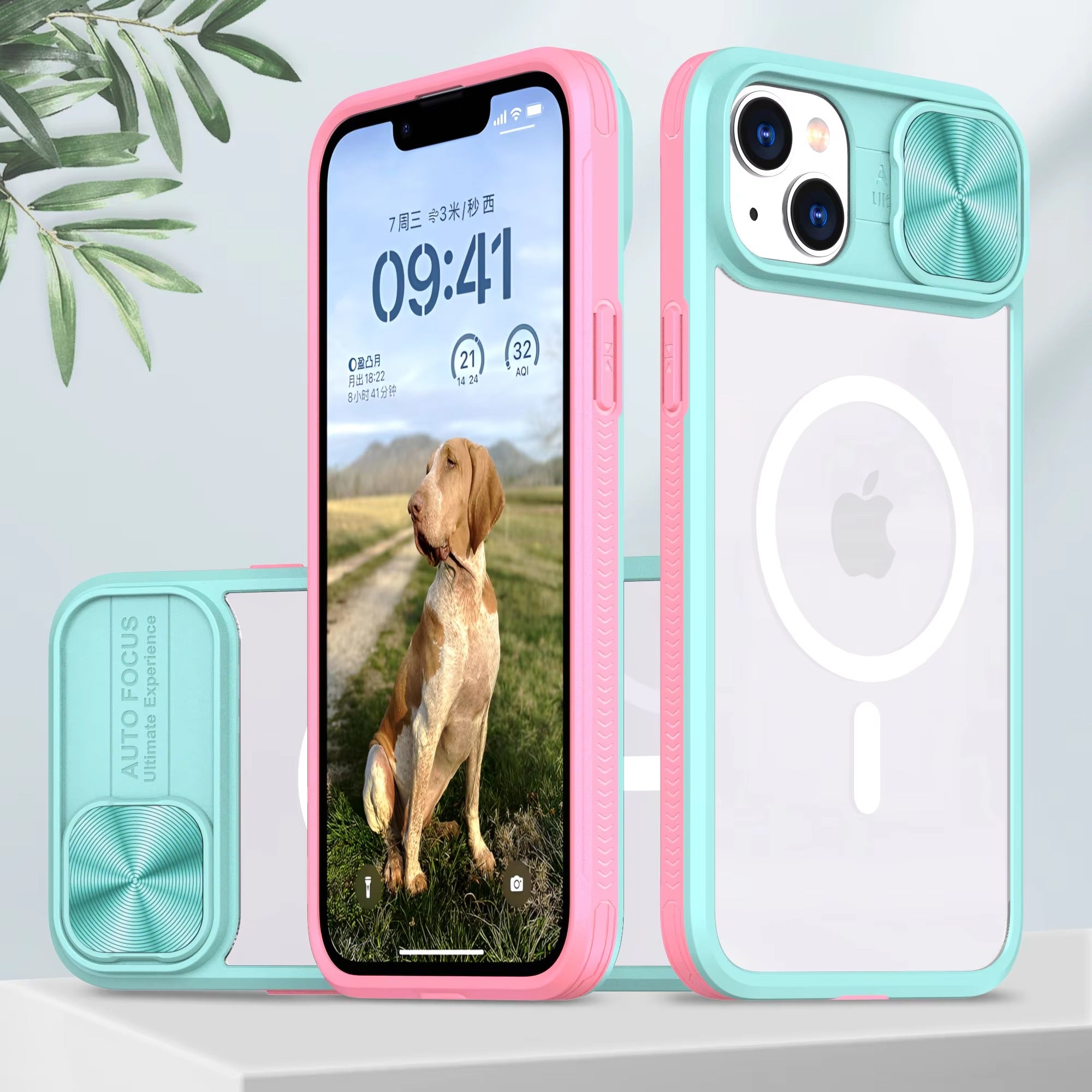 Premium Apple iPhone Case MagSafe Compatible, Camera Lens & Screen Protection,  Cover with Slide Lens & Clear Acrylic Back