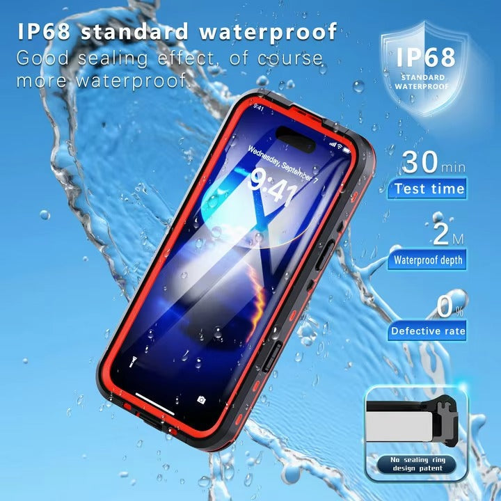 Luxury Apple iPhone Case MagSafe Compatible, Camera Lens & Screen Protection, Ultra Thin Shockproof Magnetic Full All Around Protection Cover with IP68 Waterproof 360 Seal Design