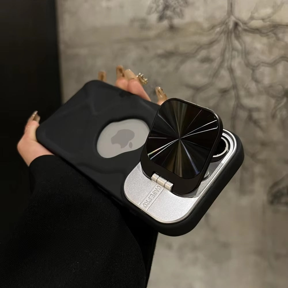 Luxury Apple iPhone Case  Ultra Thin Shockproof Magnetic Full All Around Protection Cover with Matte Bracket & Logo Window