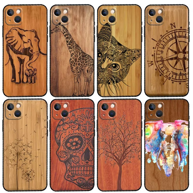 Premium Apple iPhone Case, MagSafe Compatible, Camera Lens and Screen Protection, Ultra Thin, Shockproof, Magnetic, Full All Around Protection, Bamboo Animal Print Cover