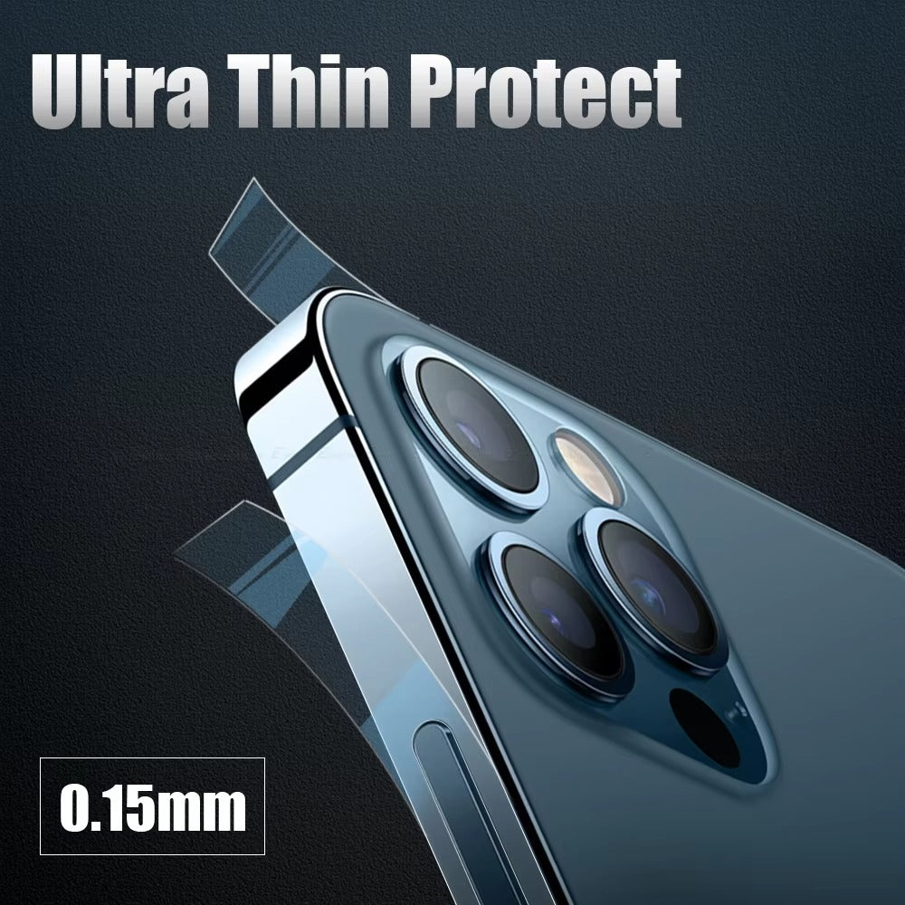 Premium Carbon Fiber Frame Protector – Transparent, Matte Edge Sticker with Hydrogel Film for iPhone Plus
