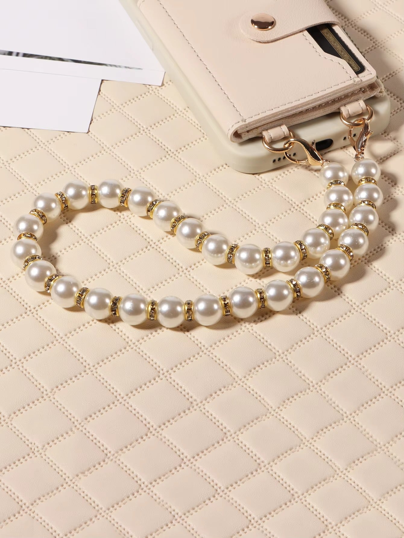 High Quality Apple iPhone Case, MagSafe Compatible, Camera Lens & Screen Protection, Ultra Thin, Shockproof, Magnetic Full All Around Cover – PU Leather Wallet Case with Mirror, Zipper & Pearl Strap