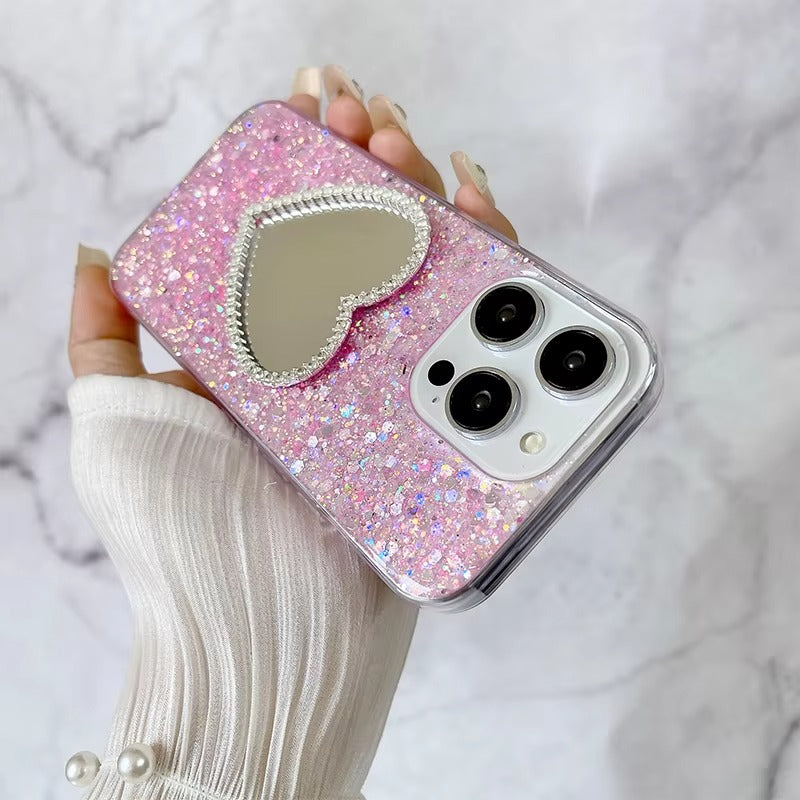 Luxury Apple iPhone Case, MagSafe Compatible, Camera Lens and Screen Protection, Ultra Thin, Shockproof, Magnetic, Full All Around Protection, Glitter Mirror Soft Cover