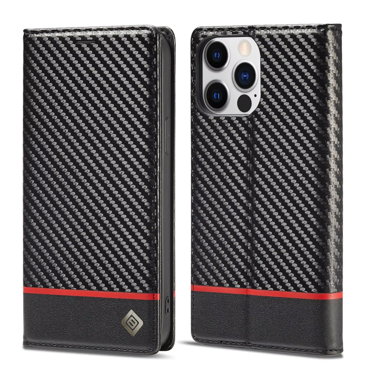 Luxury Carbon Fiber Apple iPhone Case, MagSafe Compatible, Ultra Thin Magnetic Shockproof Full Cover 