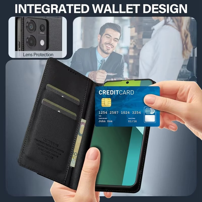 Luxury Apple iPhone Case, MagSafe Compatible, Camera Lens and Screen Protection, Ultra Thin, Shockproof, Magnetic, Full All Around Protection, Leather Flip Magnetic Cover