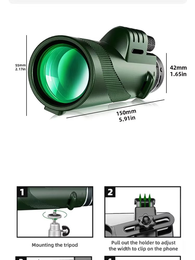 High Quality Portable Zoom HD Telescope – Foldable 5000M Long-Range Mini Monocular for Hunting, Sports, Camping