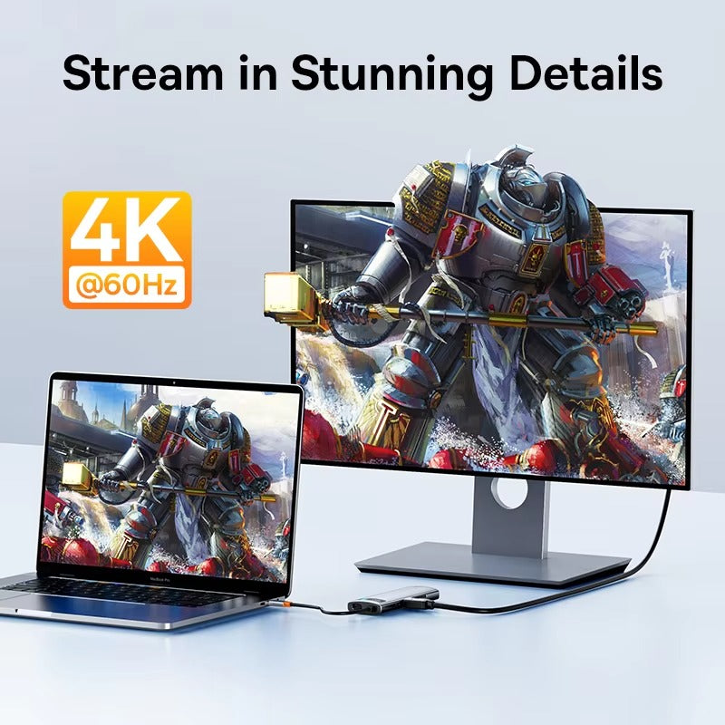 High Quality USB-C Hub Adapter – Type-C to HDMI, USB 3.1, 10Gbps, RJ45 Ethernet,  Laptop, Tablet, USB-C Devices