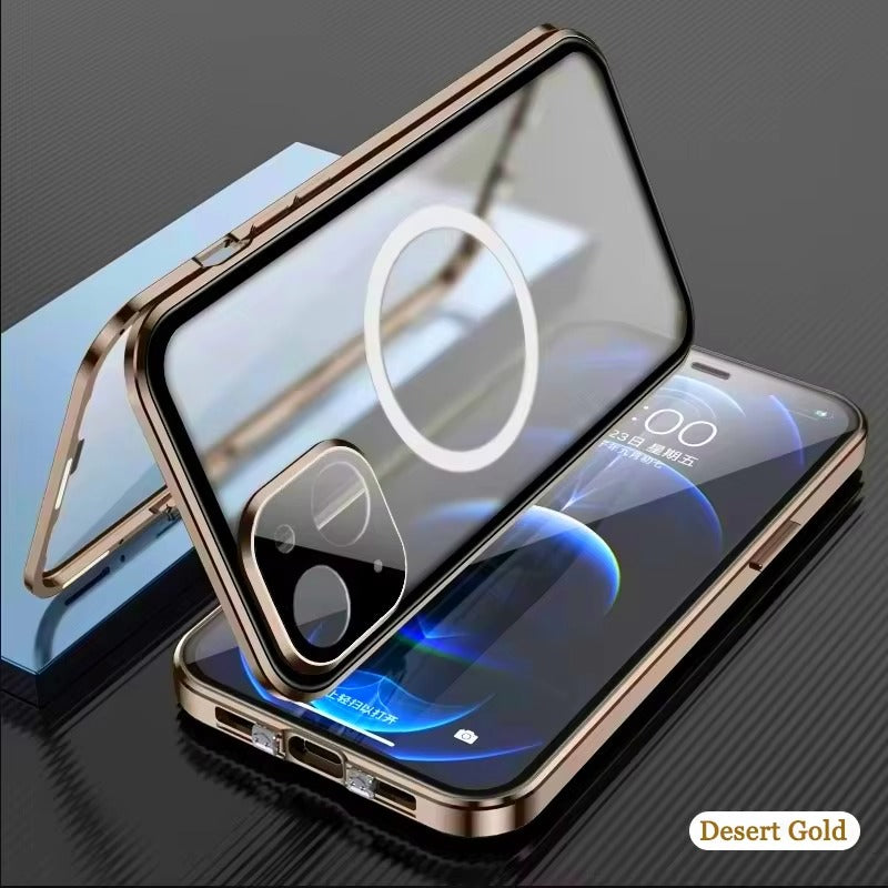 Robust Apple iPhone Case, Ultra Thin Shockproof Magnetic Full All Around Protection Cover with 360 Glass Aluminium Shield