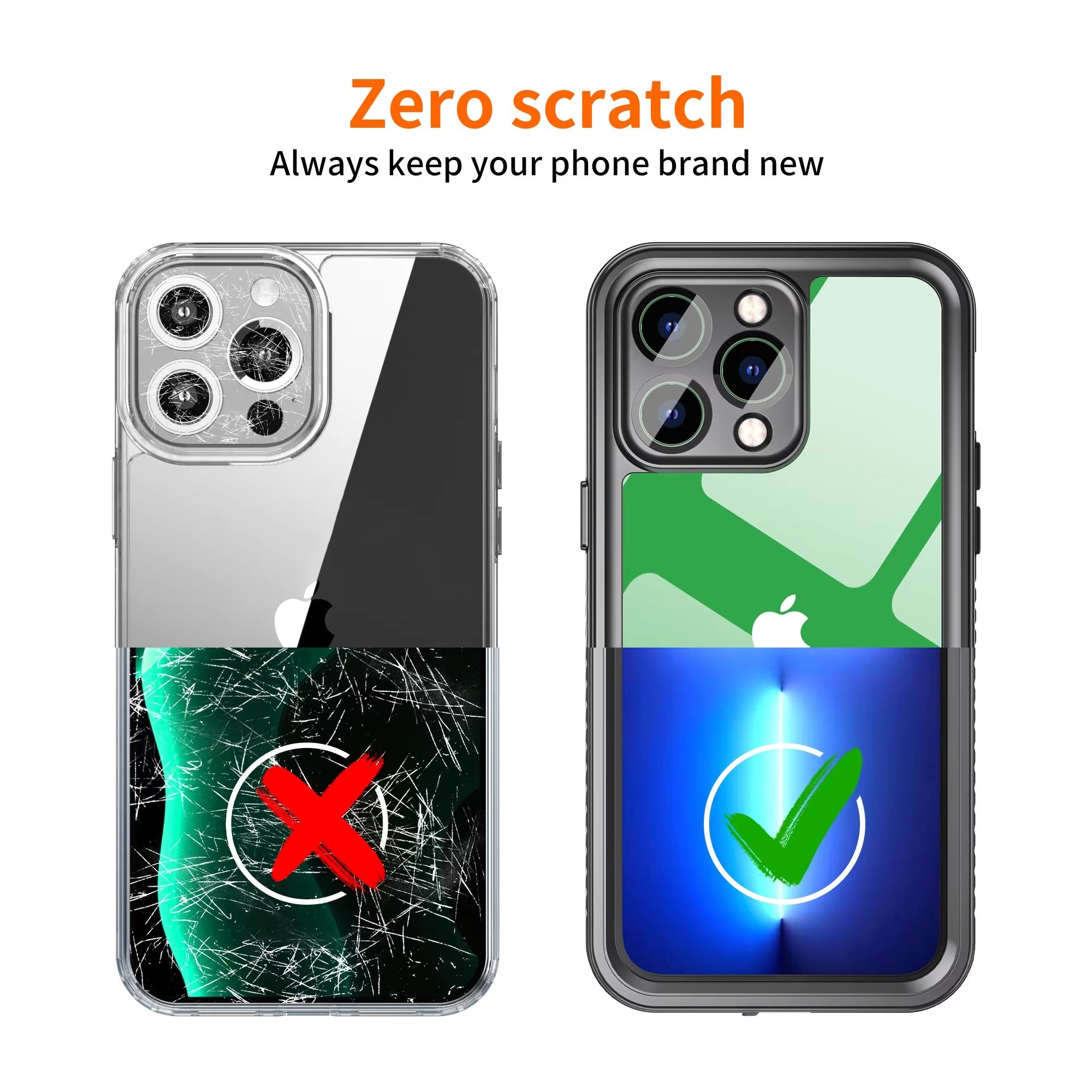 High Quality Apple iPhone Case MagSafe Compatible, Camera Lens & Screen Protection, Cover with IP68 360 Waterproof Shield