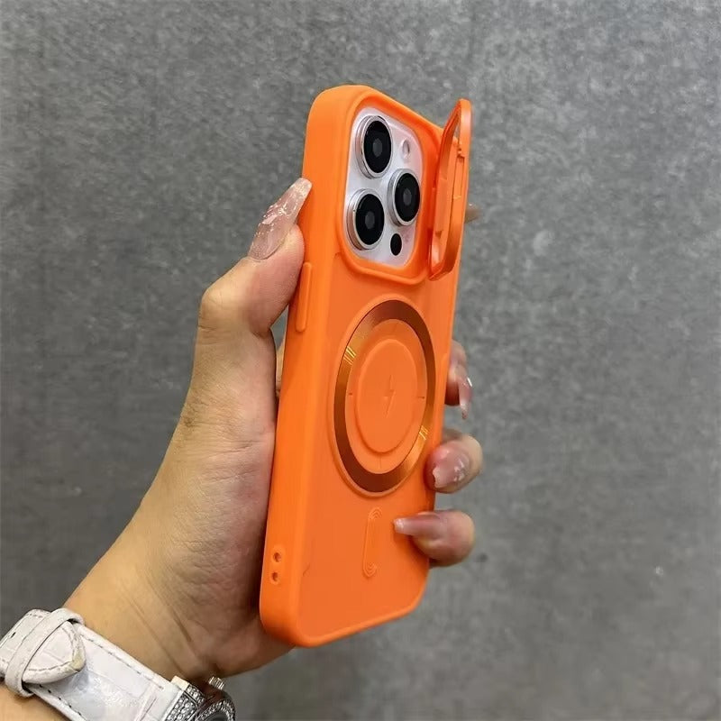 Premium Apple iPhone Case, MagSafe Compatible, Camera Lens & Screen Protection, Ultra Thin, Shockproof, Magnetic Full All Around Cover – Soft Silicone Case with Wrist Strap, Magnetic Lanyard & Lens Stand Bracket