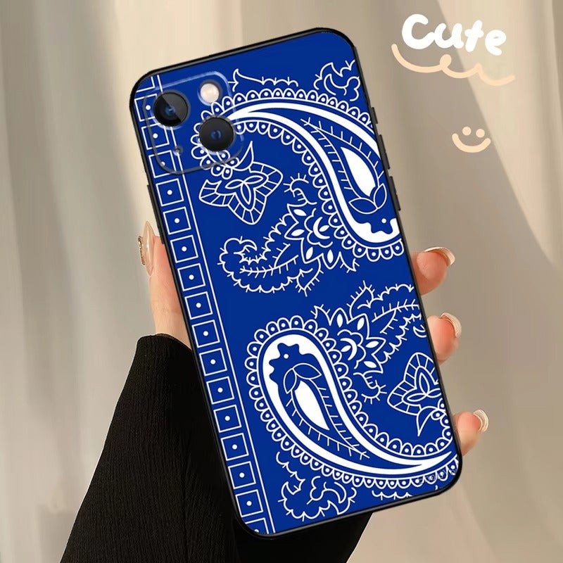 Luxury Apple iPhone Case, MagSafe Compatible, Camera Lens and Screen Protection, Ultra Thin, Shockproof, Magnetic, Full All Around Protection, Bandana Paisley Cover