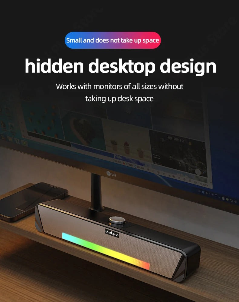 Luxury Bluetooth Speaker with RGB Lights for iPhone & Mac – Dual Stereo Subwoofer with Surround Sound, Loud Wireless Audio 