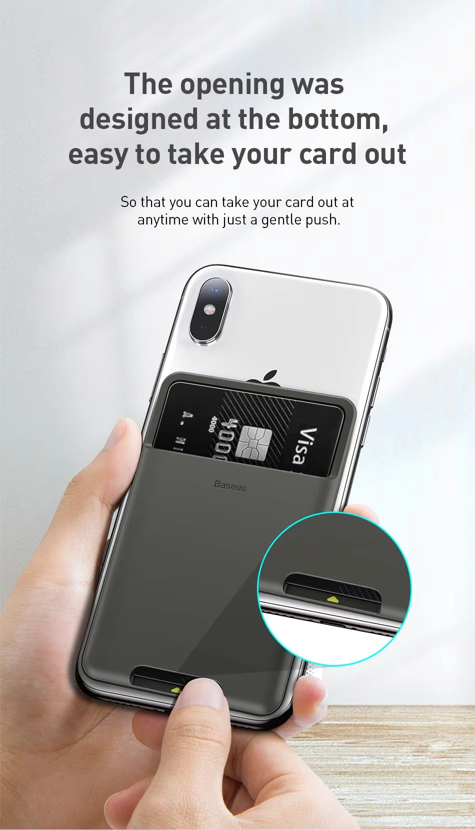 High Quality Silicone Phone Card Holder – Slim, Adhesive Back Cover with ID Slot, Wallet Sticker Case for Apple iPhone