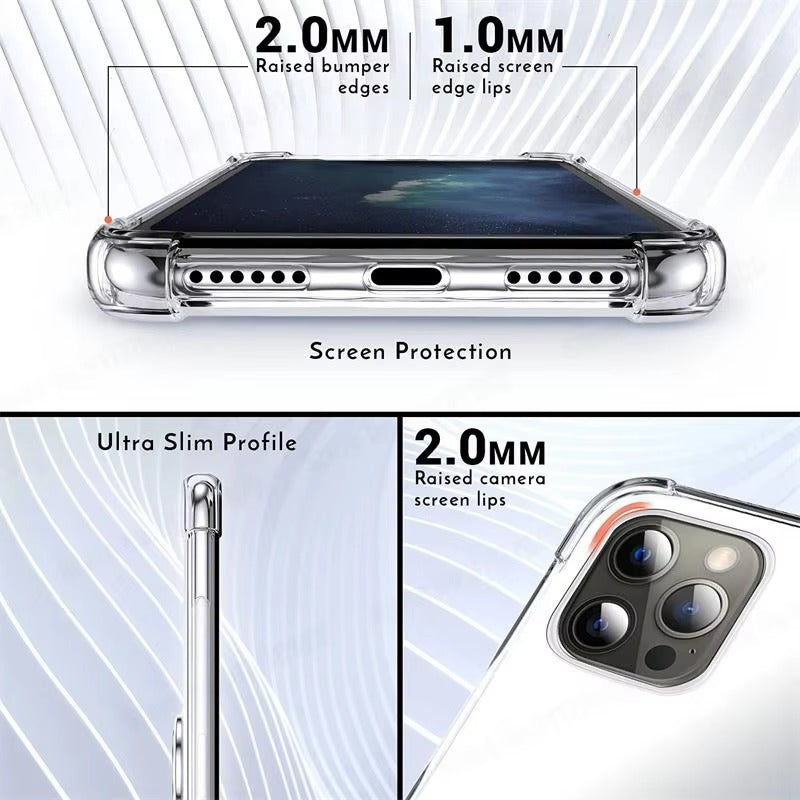 High Quality Transparent Phone Case with Magnetic Ring – Soft, Shockproof Cover with Built-In Card Holder for Apple Plus
