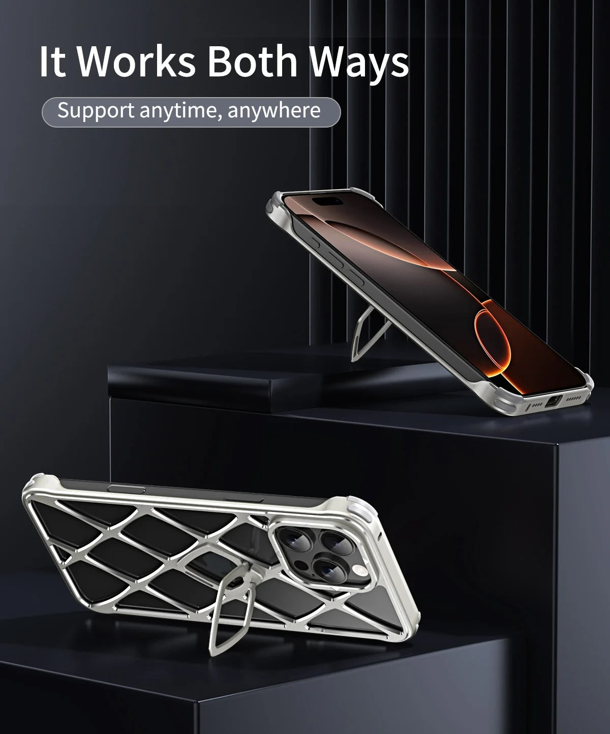 Luxury Apple iPhone Case, MagSafe Compatible, Camera Lens & Screen Protection, Ultra Thin, Shockproof, Magnetic Full All Around Cover – Ultra-Light Metal Bracket Case with Heat Dissipation & Shockproof Design