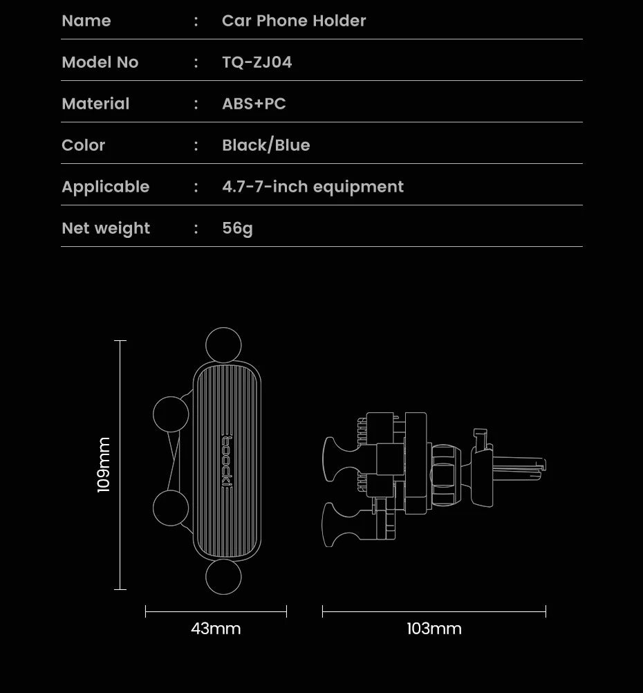 Premium Gravity Car Phone Holder – Dashboard & Air Vent Mount, Auto Lock Bracket, 360° Rotation, Anti-Slip, Universal Fit for 4.7-7" Smartphones