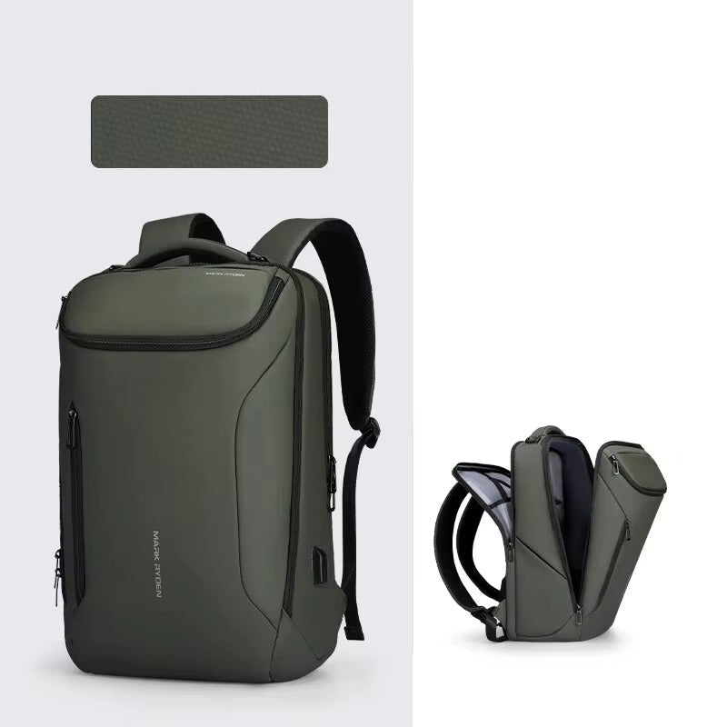 High Quality Waterproof Laptop Backpack for Men, USB Charging Travel Bag, Business Tech Rucksack Fits 17" MacBook 