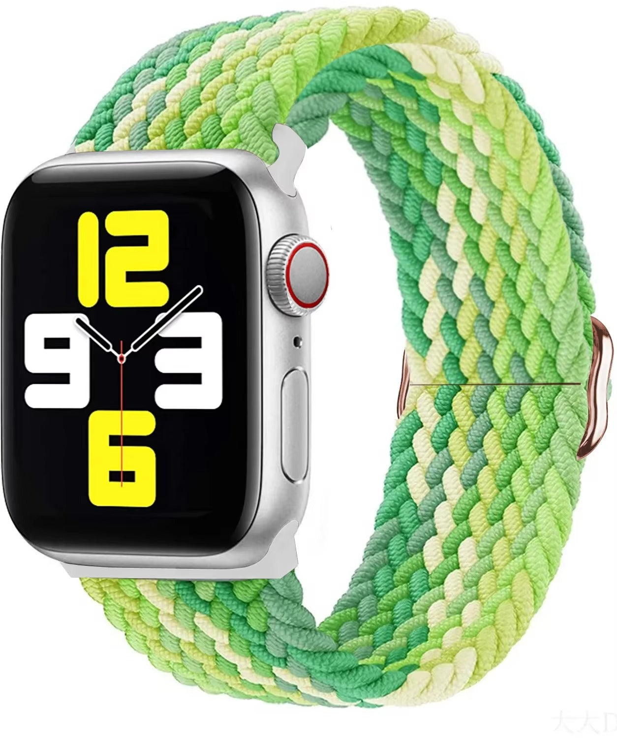 Premium Nylon Braided Solo Loop for Apple Watch – Adjustable Elastic Strap, Breathable Band for 40mm to 46mm Apple 