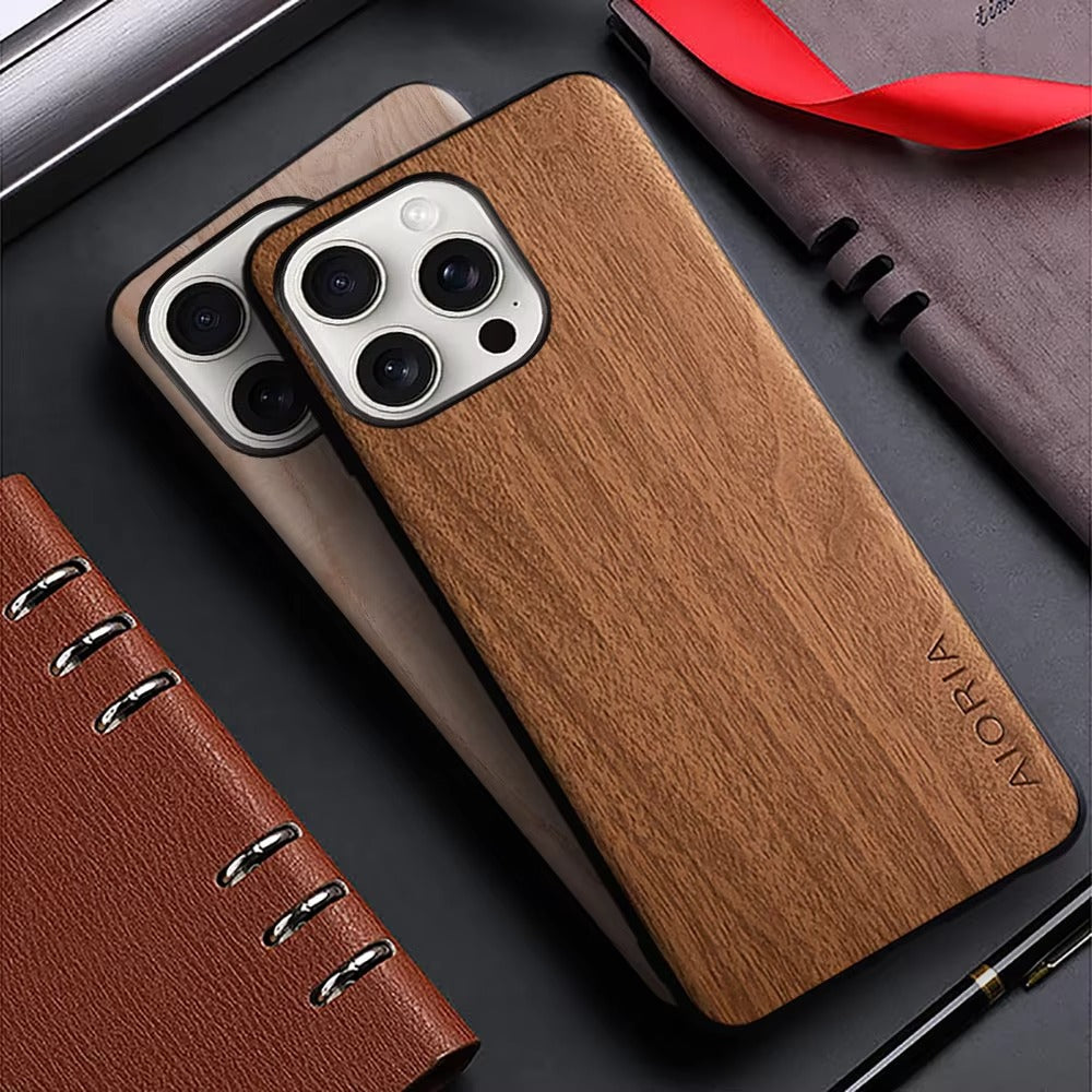 Luxury Apple iPhone Case, MagSafe Compatible, Camera Lens and Screen Protection, Ultra Thin, Shockproof, Magnetic, Full All Around Protection, Bamboo Leather Cover