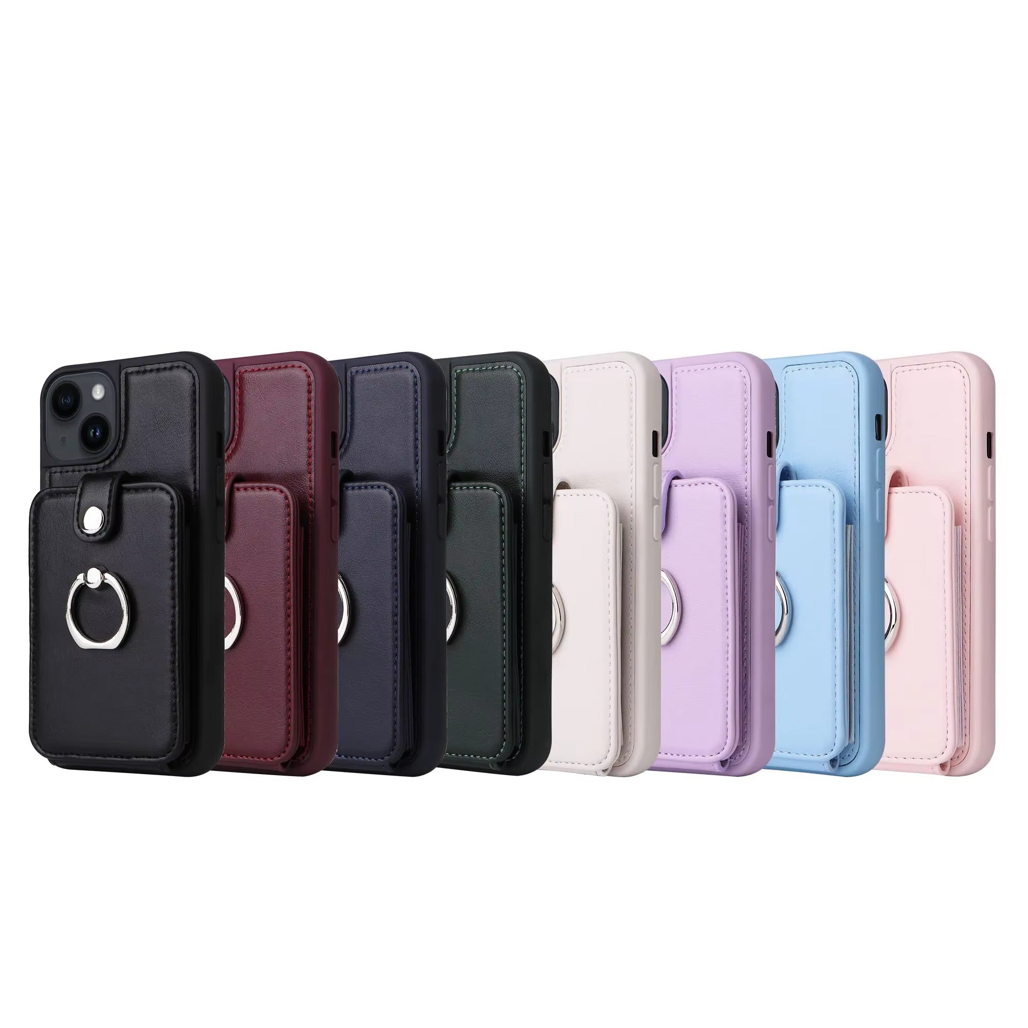 Premium Leather Apple iPhone Case, MagSafe Compatible, Ultra Thin Magnetic  Card Slot Wallet and Ring Grip