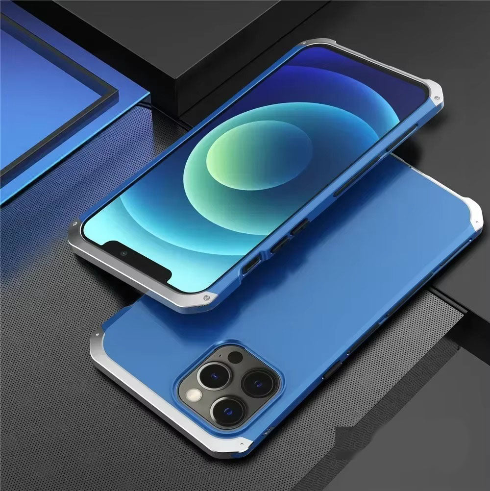 Robust Apple iPhone Case, MagSafe Compatible, Camera Lens & Screen Protection, Ultra Thin, Shockproof, Magnetic Full All Around Cover – Metal Armor Case with Aluminum + PC Shell for Rugged Full-Body Protection