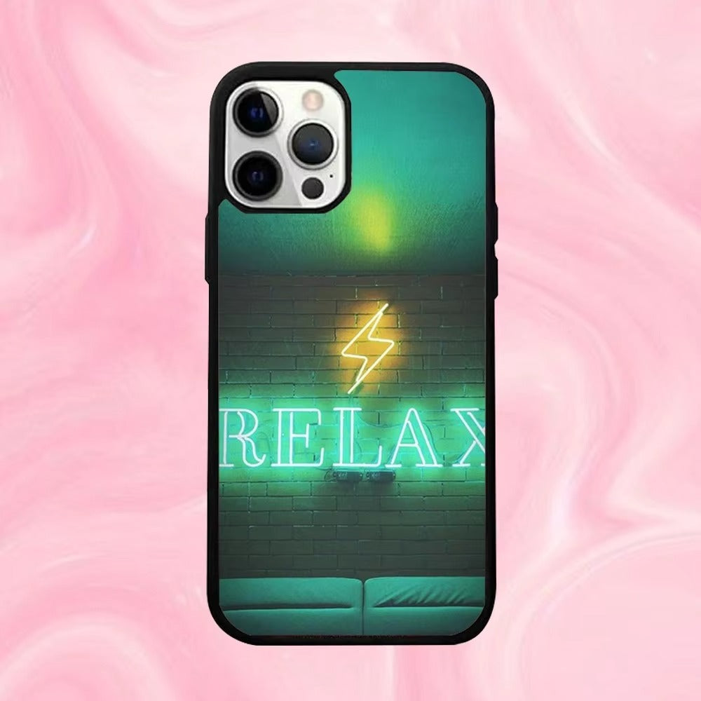 Premium Apple iPhone Case, MagSafe Compatible, Camera Lens and Screen Protection, Ultra Thin, Shockproof, Magnetic, Full All Around Protection, Neon Light Black Cover