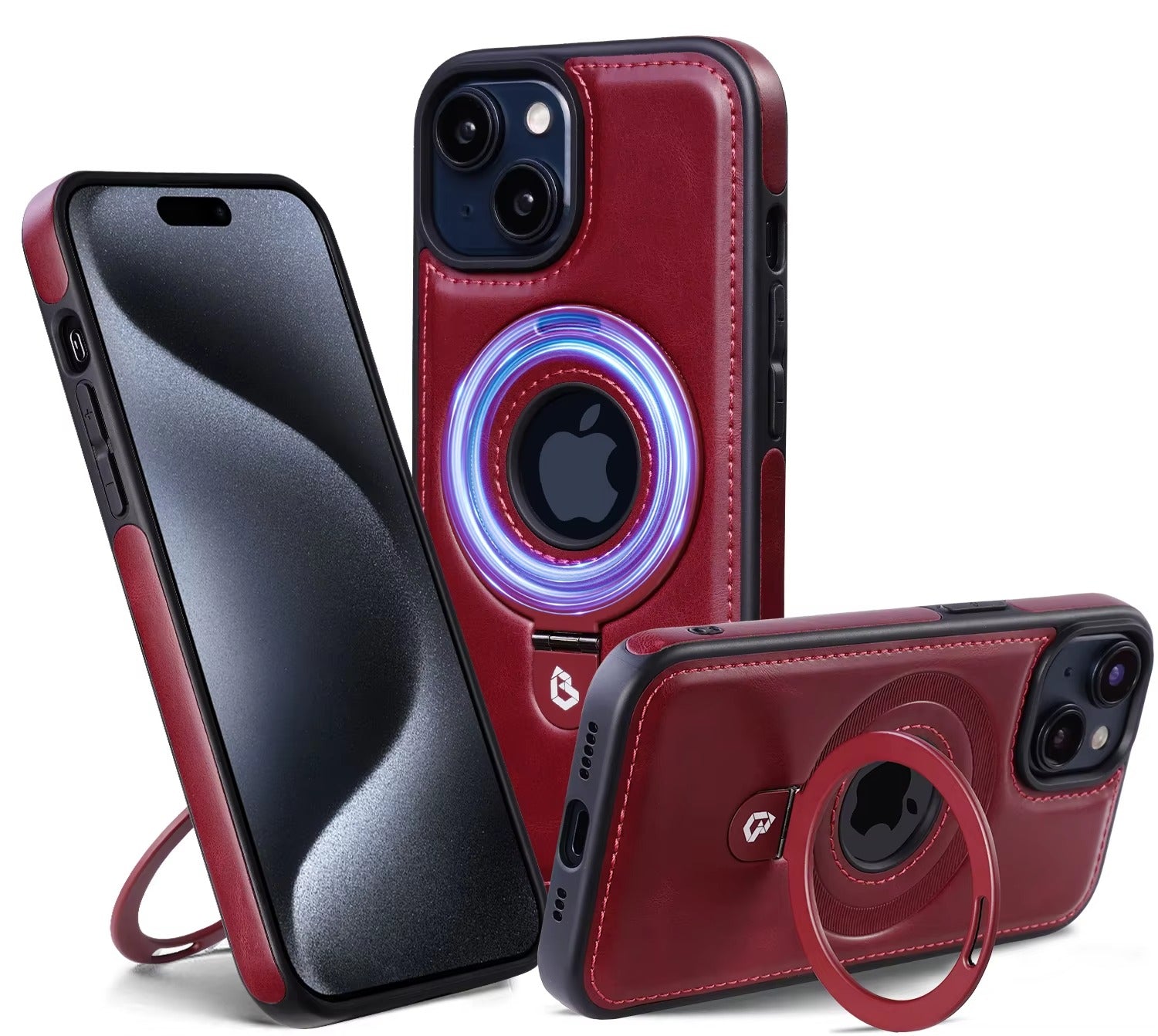 Luxury Leather Apple iPhone Case, MagSafe Compatible, Ultra Thin Magnetic Shockproof Full Protection 