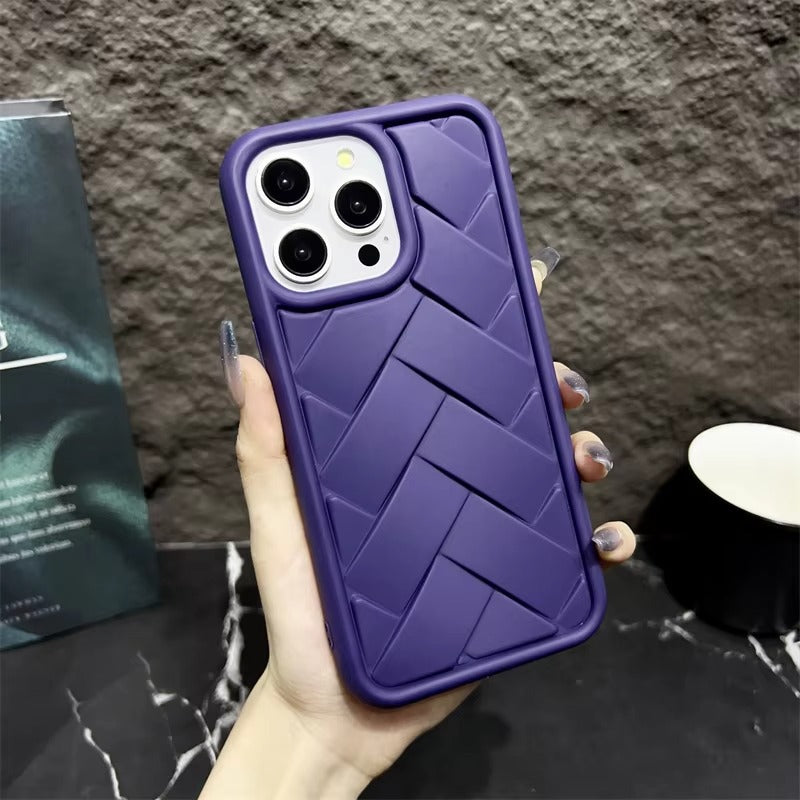 Luxury Apple iPhone Case, MagSafe Compatible, Camera Lens & Screen Protection, Ultra Thin, Shockproof, Magnetic Full All Around Cover – 3D Woven Pattern Soft Silicone Case with Heat Dissipation & Solid Protection