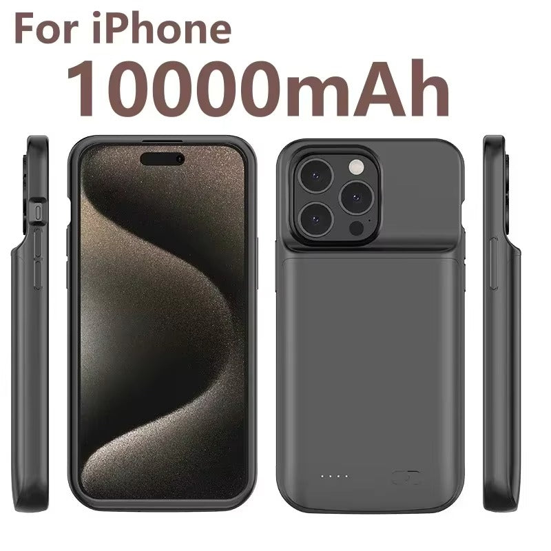 Robust Apple iPhone Case MagSafe Compatible, Camera Lens & Screen Protection, Ultra Thin Shockproof Magnetic Full All Around Protection Cover with 10000mAh Battery Charger