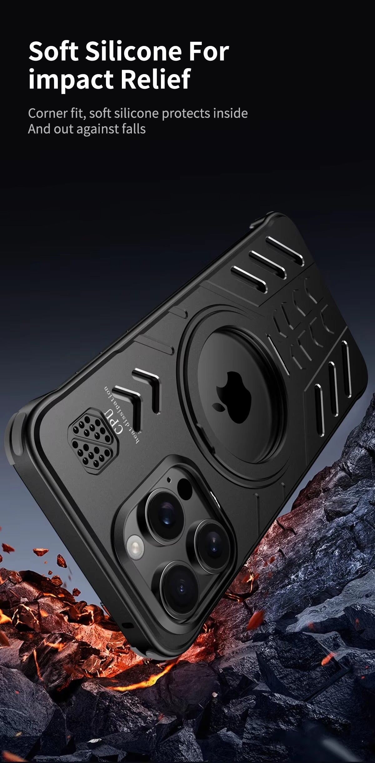 Luxury Apple iPhone Case, MagSafe Compatible, Camera Lens & Screen Protection, Ultra Thin, Shockproof, Magnetic Full All Around Cover – Hollow Aluminum Alloy Case with Magnetic Metal Holder, Stand & Heat Dissipation Design