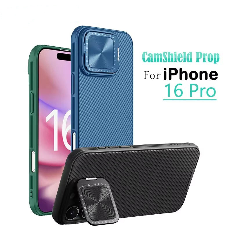 Premium Apple iPhone Case  Ultra Thin Shockproof Magnetic Full All Around Protection Cover with Slide Camera Stand Bracket