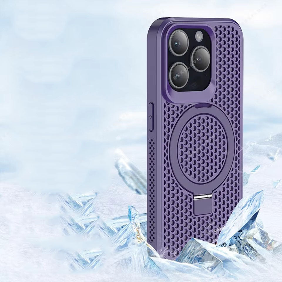 Luxury Apple iPhone Case, MagSafe Compatible, Camera Lens & Screen Protection, Ultra Thin, Shockproof, Magnetic Full All Around Cover – Matte Magnetic Case with Holder, Heat Dissipation & Wireless Charging Support