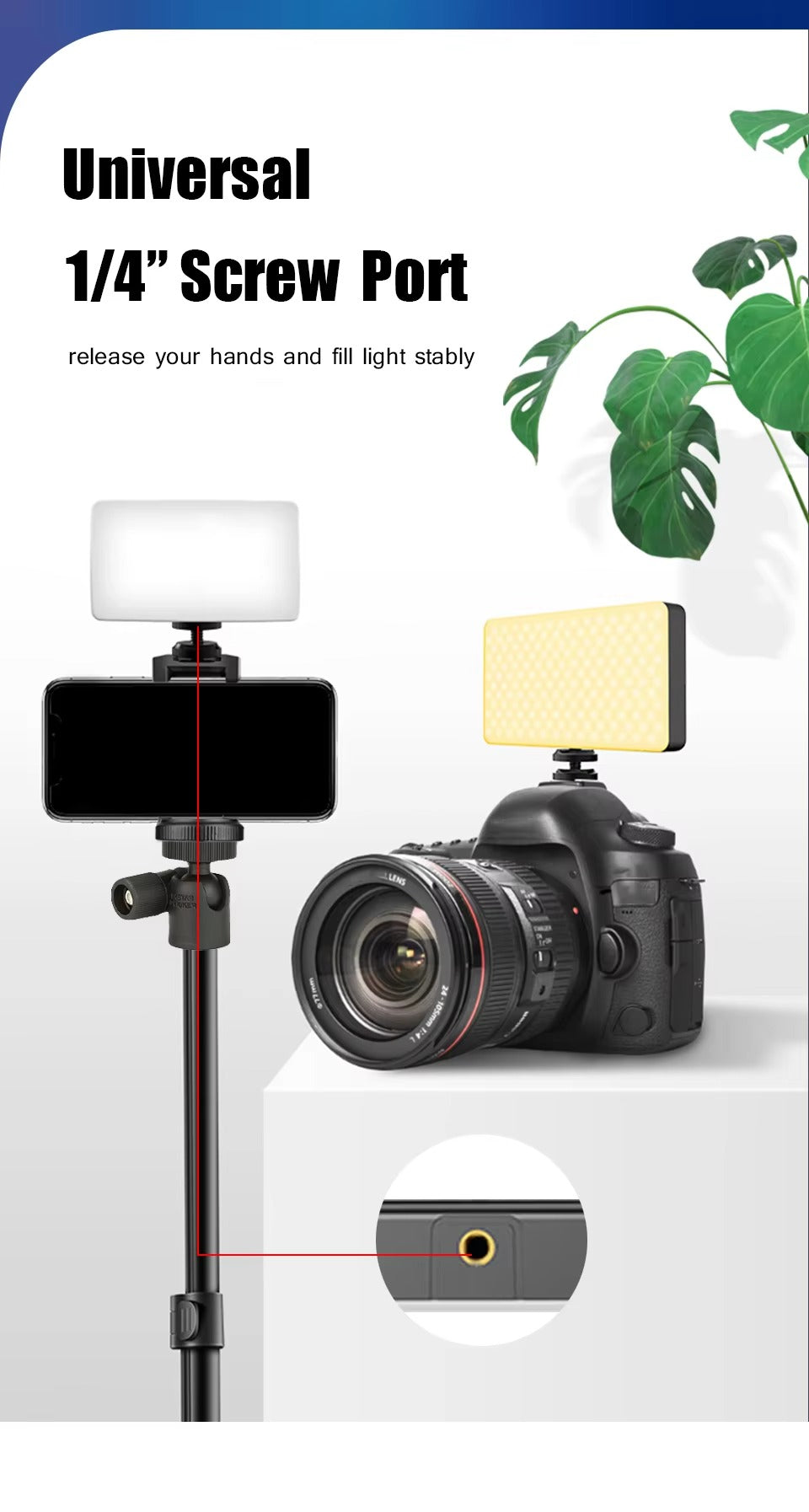 High Quality, RGB LED Video Light Panel – Adjustable 2500–9000K Fill Light with LCD Display, Vlogging, and Apple Devices