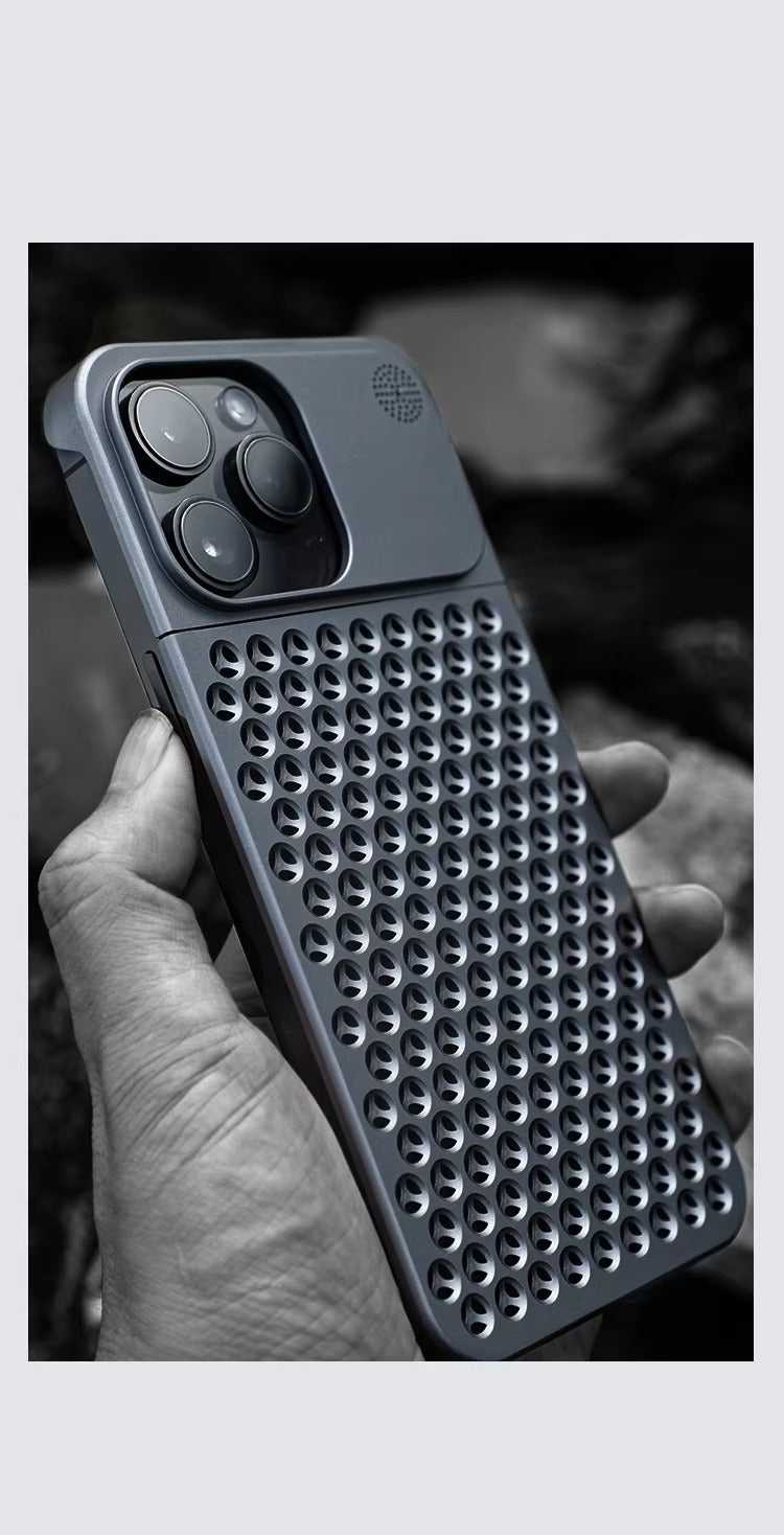 Luxury Apple iPhone Case, MagSafe Compatible, Camera Lens & Screen Protection, Ultra Thin, Shockproof, Magnetic Full All Around Cover – Aluminum Cooling Case with Heat Dissipation & Removable Fragrance Module